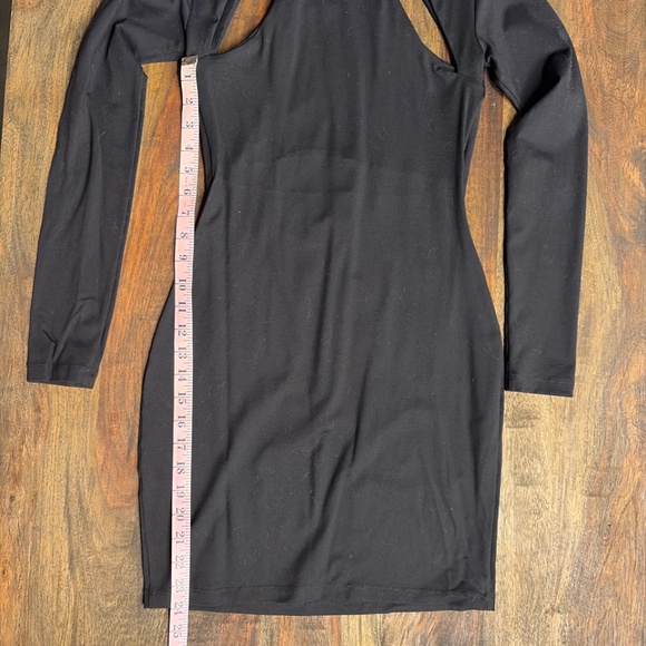 Susana Monaco Cutout Bodycon Dress | Black Long Sleeve Mini | Size XS - Picture 4 of 6